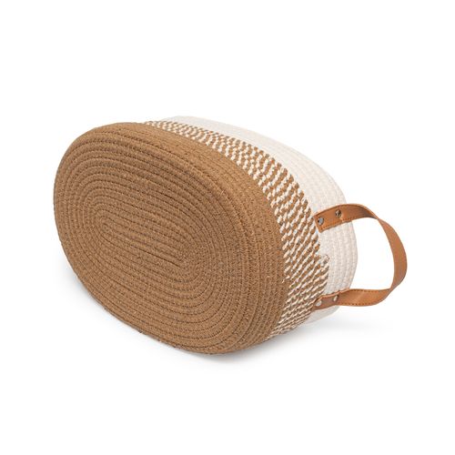 Cesto Casa OK 36x24x17Cm M Cordas de Algodao Bege YG19-C13-1