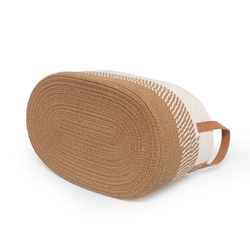 Cesto Casa OK 41x27x19Cm G Cordas de Algodao Bege YG19-C13-1