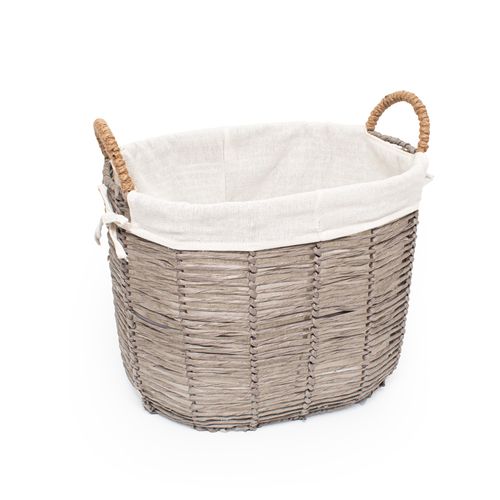 Cesto Casa OK 41x30x39Cm M Ferro e Forro Linho VH219519EI