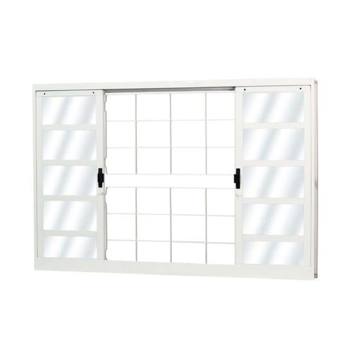 Vitro MGM 100x120x12Cm Sul Branco com Vidro e Grade Quadriculada com Vidro - Aço - ID 24893
