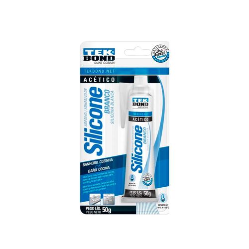 Tek Bond Silicone Acetico 50gr Branco Blister 22004001202