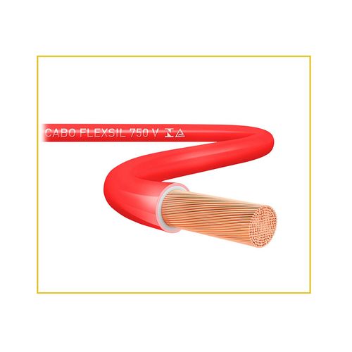 Cabo Sil Flexível 750V 10Mm Vermelho Metro Linear 89.021