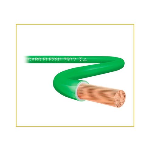 Cabo Sil Flexível 750V 10mm Verde Metro Linear 89.021