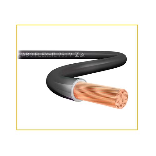 Cabo Sil Flexível 750V 4,0Mm Preto Metro Linear 89.019