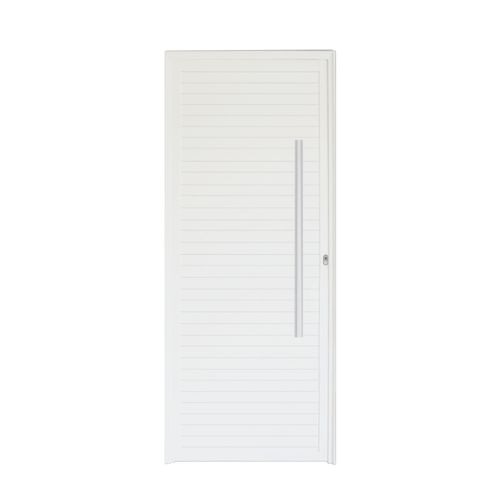 Porta MGM 210X80X8Cm Branca Project Lambri com Puxador ID 121560 - Direita - Alumínio