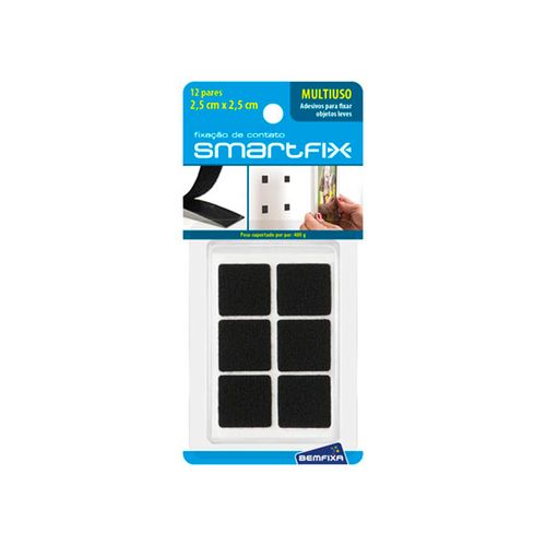 Quadrados Ato Aesiva Bemfixa 25mmx25mm preto 5104