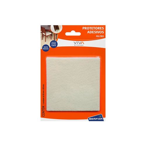 Feltro Adesivo Bemfixa Quadrada 99x9mm Branco 1 Unidade 9318