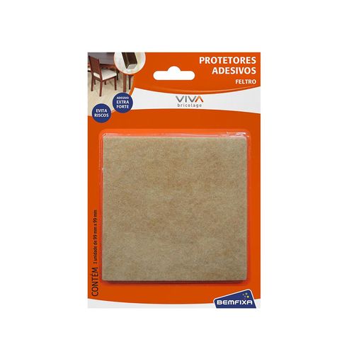 Feltro Adesivo Bemfixa Quadrado 99x99mm Marrom 1 Unidade 9342