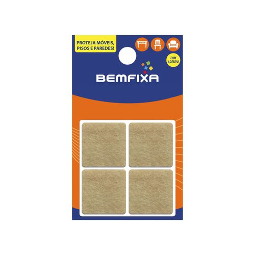 Feltro Adesivo Bemfixa Quadrado 30x30mm Bege Moveis Pesados 8 unidades 9353