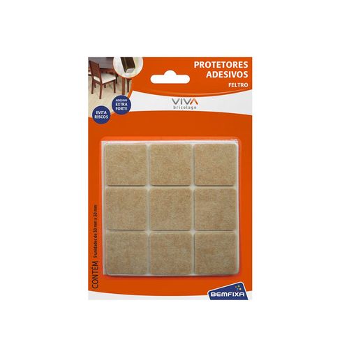 Feltro Adeviso Bemfixa Quadrado 30X30mm Marrom 9 unidades 9338