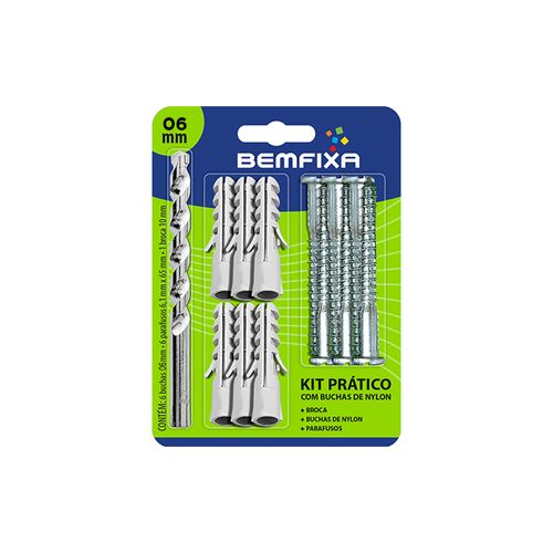 Kit Bemfixa 06Mm Bucha+Paraf+Broca Videa 3372