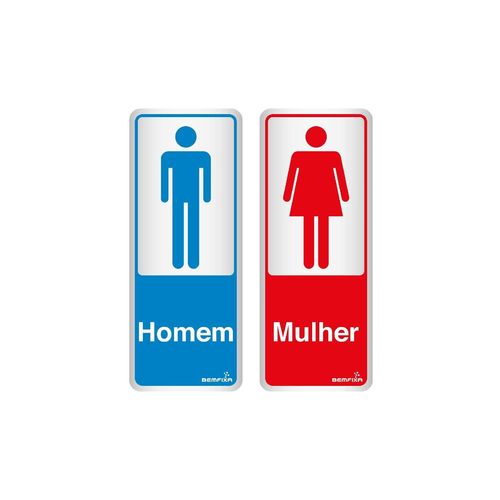 Placa Bemfixa 15X15 Homem/Mulher Aluminio 6576