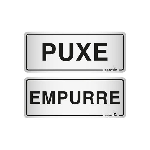 Placa Bemfixa 15X15 Puxe/Empurre Aluminio  6568