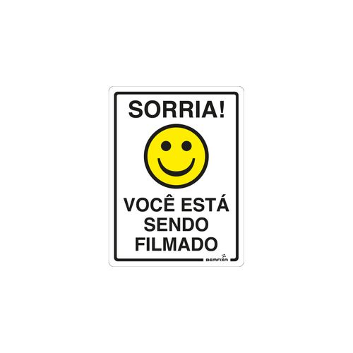Placa Bemfixa 15x20 Sorria Voce Esta Sendo Filmado Polieste 6688