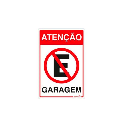 Placa Bemfixa 20X30 Garagem/Simb.Proib.Poliest. 6714