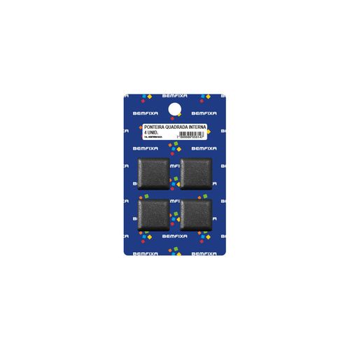 Ponteira Bemfixa Quadrada Interna 30x30mm para Pé de Mesa ou Cadeira Preta — Ref. 5614