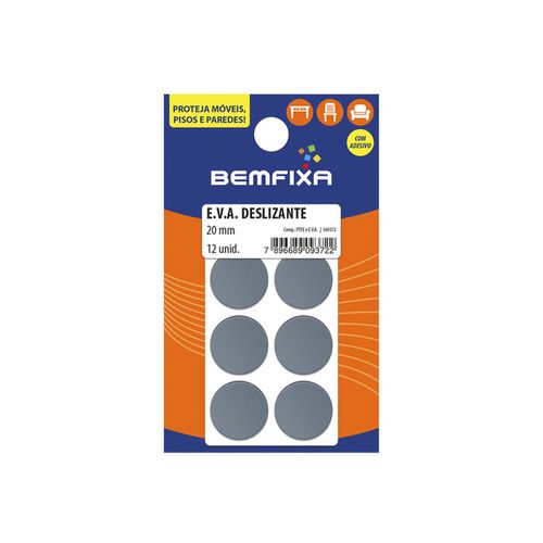 Protetor Adesivo Bemfixa 20mm EVA Deslizante Redondo 12 Unidades 9372