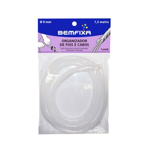 Organizador de Fios e Cabos Bemfixa Uniflex 9mm 1,50 Metros Natural — Ref. 4390