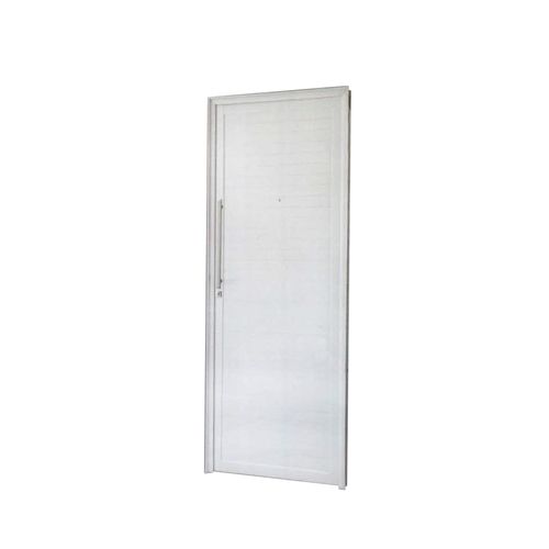 Porta MGM 210X100X8Cm Branca Lambri com Puxador ID 121564 - Direita - Alumínio