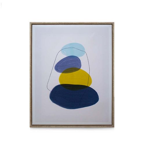 Quadro Casa Ok MDF 40x50Cm Pedras Azuis Ok-80115