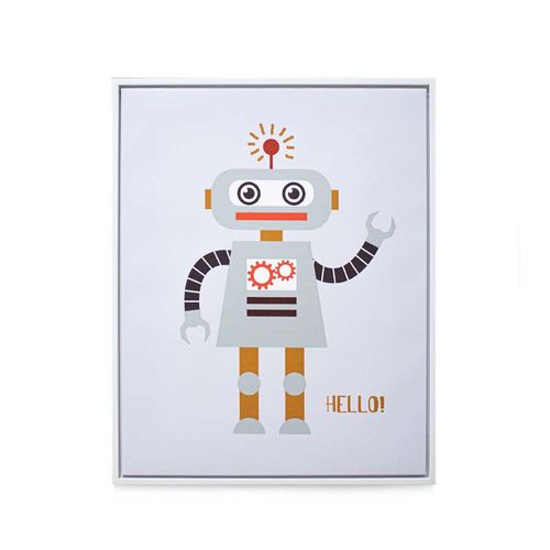 Quadro Casa Ok MDF 40x50Cm Hello Robo Ok-80030