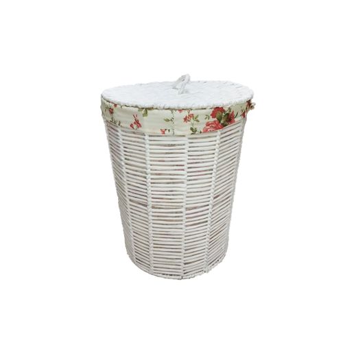 Cesto Decor Branco C/Tecido Floral 13C-082 P