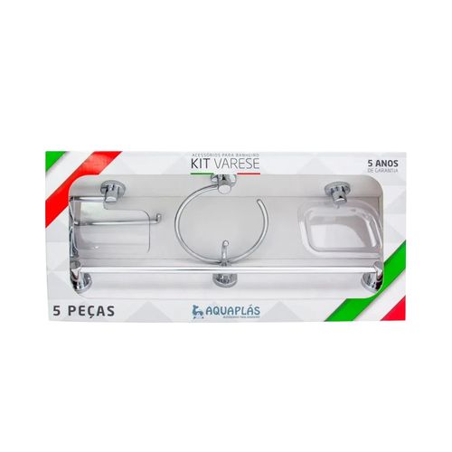 Kit Aquaplas Varese 5 Peças Cromado Cristal 004180111