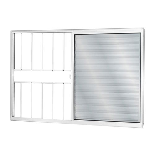 Veneziana MGM 100x120Cm Branca Soft com Vidro e Grade 3 Folhas ID 118447 - Alumínio