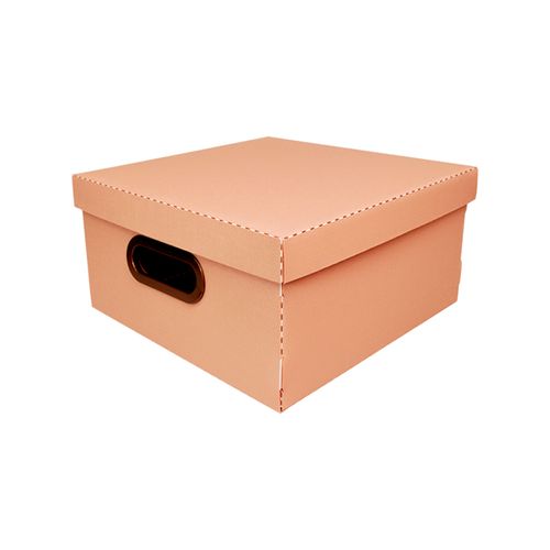 Caixa Organizadora Protea Quadrado Linho M 29x29x15 Nude 220