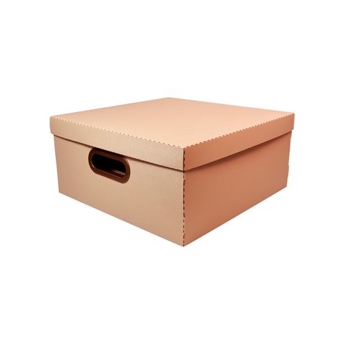 Caixa Organizadora Protea Quadrado Linho G 35x35x16 Nude 220