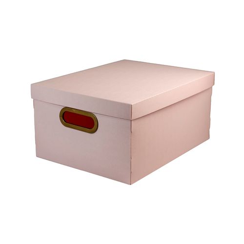 Caixa Organizadora Protea Retangulo Linho M 38x29x18,5 Rosa