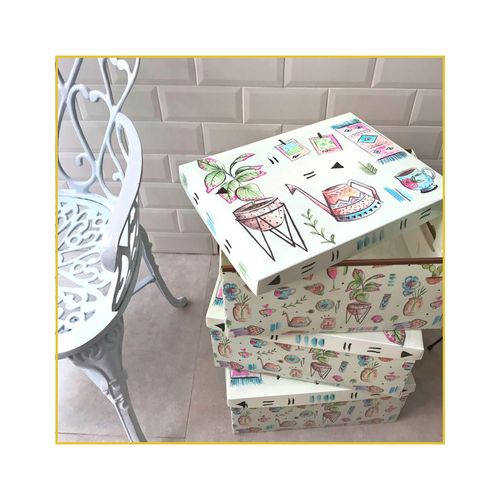Caixa Organizadora Protea Retangulo M 38x29x18,5 Doce Lar 21