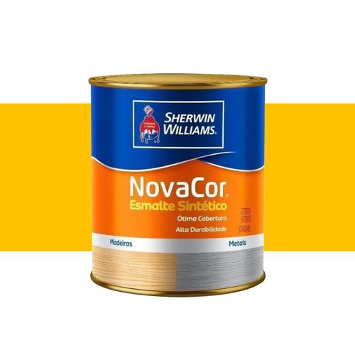 Tinta Sherwin Williams Novacor Esmalte Sintético Alto Brilho Amarelo 0,9 Litros 31144002