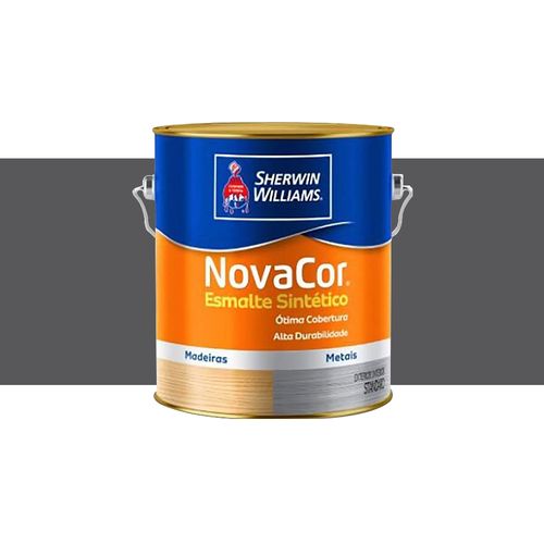Tinta Sherwin Williams Novacor Esmalte Sintético Alto Brilho Cinza Escuro 3,6 Litros 31140401