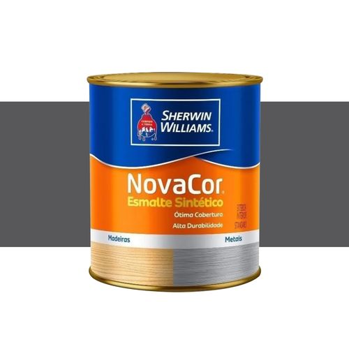 Tinta Sherwin Williams Novacor Esmalte Sintético Alto Brilho Cinza Escuro 0,9 Litros 31140402