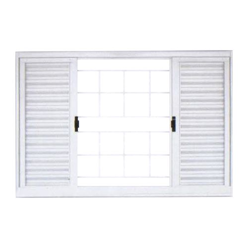 Veneziana MGM 100x150x6,5Cm Sul Branca sem Vidro com Grade Quadriculada 4 Folhas ID 35987 - Aço