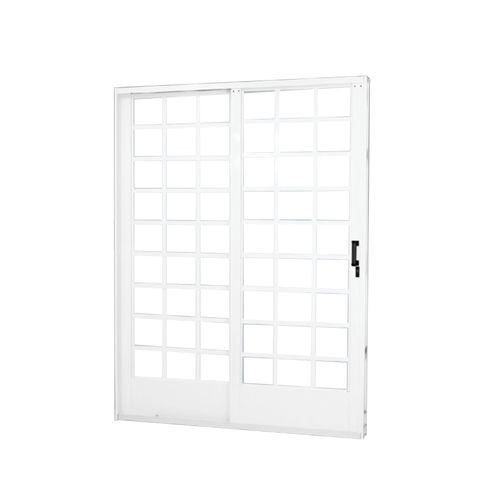 Porta MGM 215x160x12Cm Sul Branca Correr Lateral Quadriculada 2 Folhas ID 10005 Sem Vidro - Direita - Aço