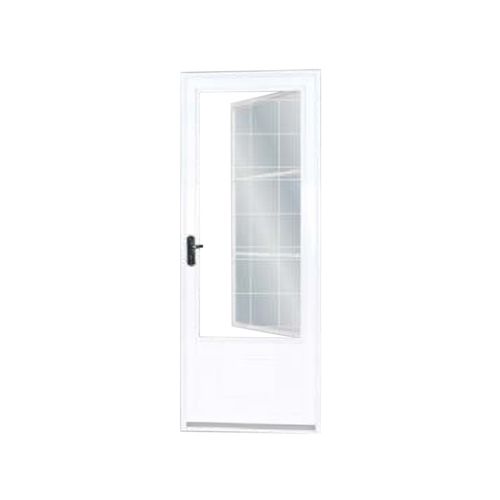 Porta MGM 215x85x12Cm Sul Branca Com Postigo Quadriculado ID 10470 Sem Vidro - Direita - Aço