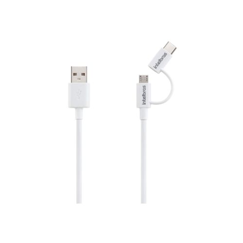 Cabo Intelbras Micro USB 1,2 Metros PVC Branco EUABC 12PB 48