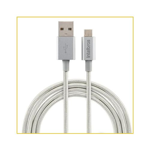 Cabo Intelbras Micro USB 1,5 Metros Nylon Branco EUAB 15NB 4