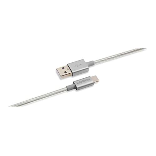 Cabo Intelbras USB-C 1,5 Metros Nylon Branco EUAC 15NB 48300
