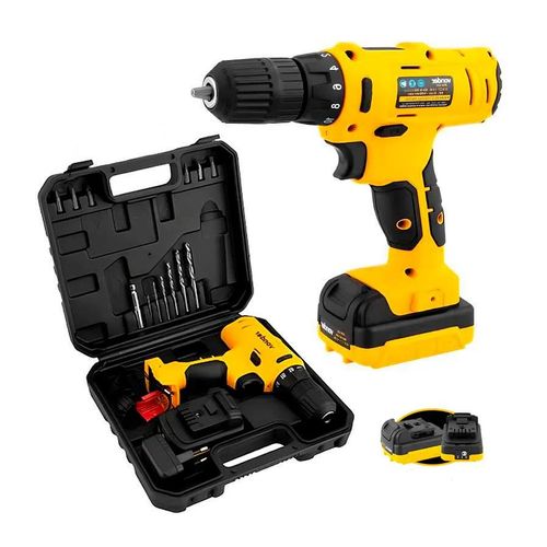 Parafusadeira Furadeira Vonder Bateria 12V PFV 120 Bivolt (17 Peças) 60.01.100.120