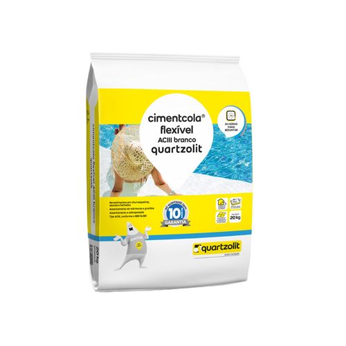 Argamassa Quartzolit Fixobloc 20KG Branca para Assentamento Rejuntamento Bloco Vidro