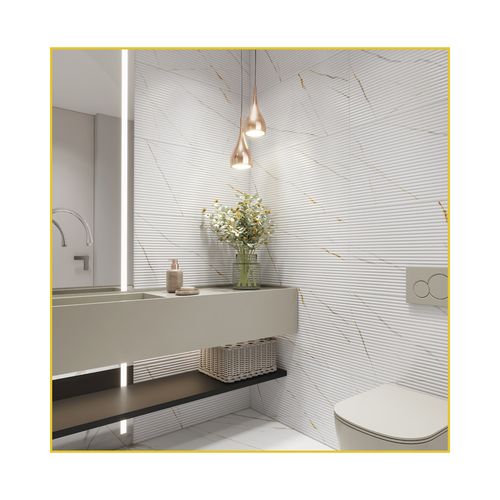 Azulejo Cerâmico Vivence 39x75 Fileto Oro Retificado Acetinado 339006 - LA