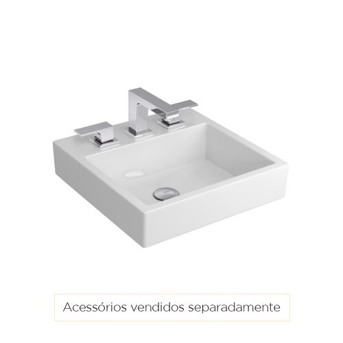 Cuba Deca Sobrepor Quadrada com Mesa 41,5cm Branco L.735.17