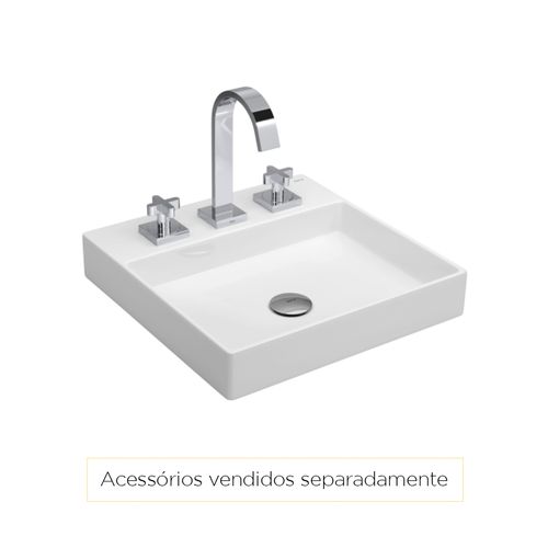 Cuba Deca Sobrepor Quadrada com Mesa 40cm Branco  L.129.17