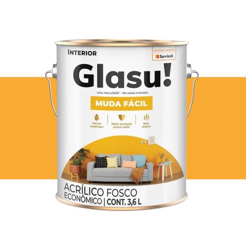 Tinta Glasu Eco Fosco Amarelo Ouro 3,6 Litros 50636666