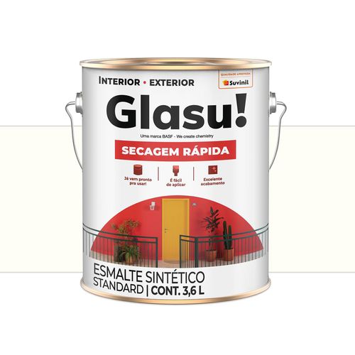 Tinta Glasu Esmalte Seca Rápido Brilhante Branco 3,6 Litros 53437129