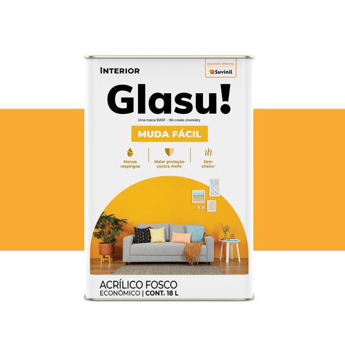 Tinta Glasu Eco Fosco Amarelo Ouro 18 Litros 50636560