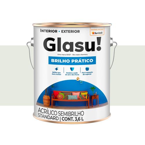 Tinta Glasu Brilho Lavável Semi Brilho Gelo 3,6 Litros 53434638